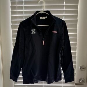 Vineyard Vines Black and Pink Zip-Up Sweater